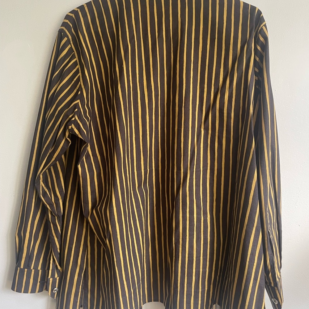 Vintage Marimekko Black and Yellow Striped Shirt - Picture 2 of 8